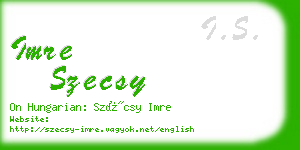 imre szecsy business card